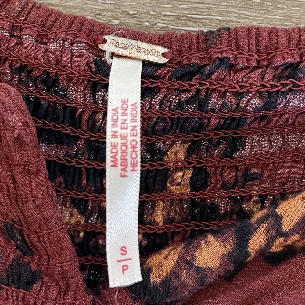 Free People SM Jaymes Midi Dress Smocked Vamp Romance Whimsy Grunge Fairy $168 - Picture 7 of 12